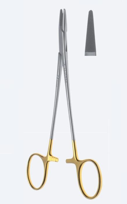 Голкотримачі, хірургічні, "Daily Line", "Crile-Wood", "TC", прямі, з кремальєрою, загальна довжина 180 мм, 7 1/8". Бренд - Asanus Medizintechnik Gmb, Німеччина